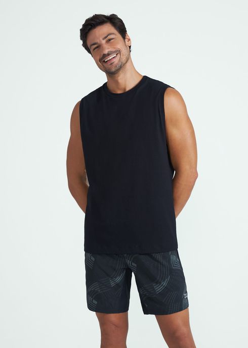 T-shirt Sem Manga Homem Básica
