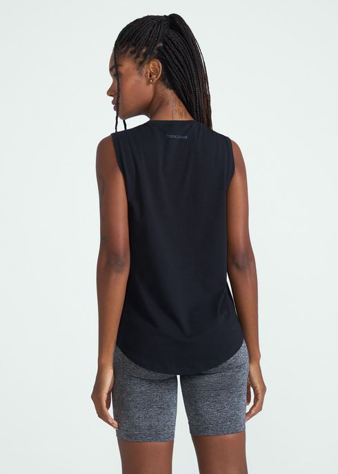 T-shirt Sem Manga Mulher Reta
